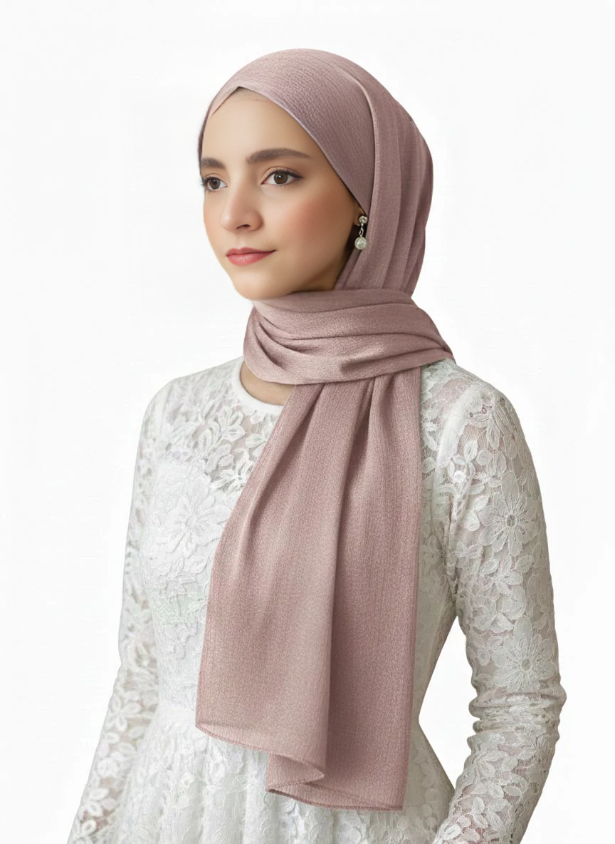 Crinkle Silk Hijab Soft Pink