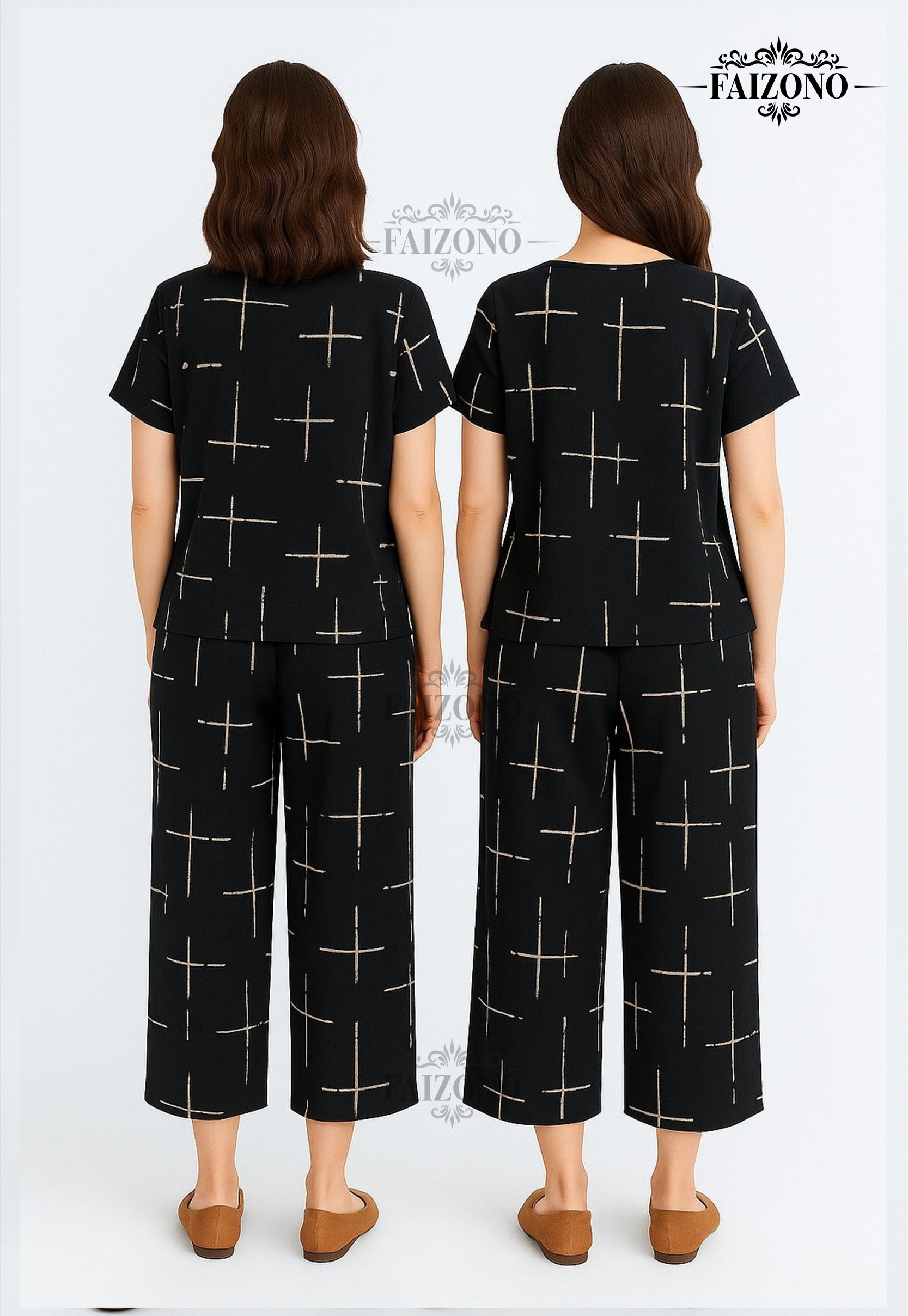 Black Capri PJs Set