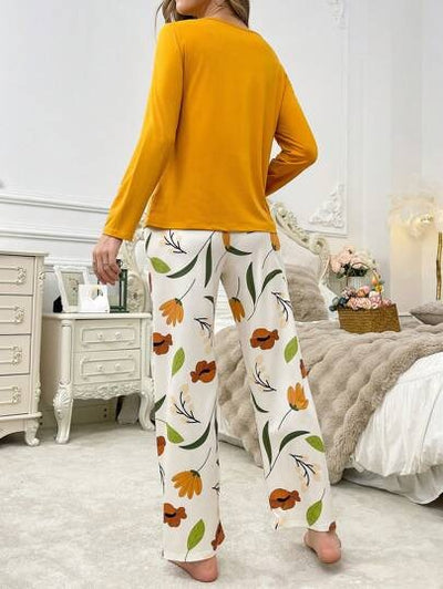 Yellow Flower Pocket PJs Set