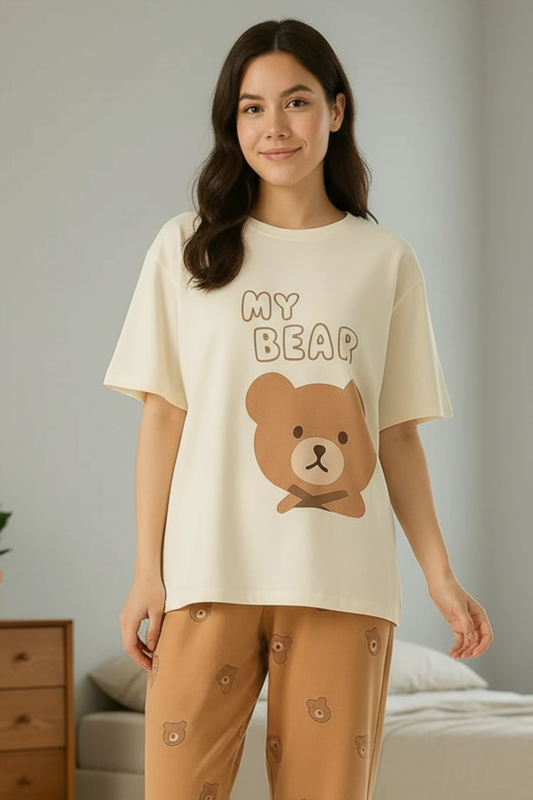 Handsome Bear Printed PJs SET