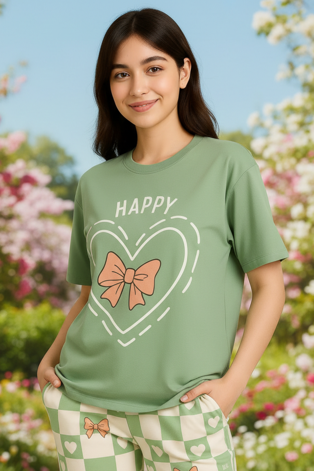 Olive Green Printed Night Suit  6 sold in last 25 hours