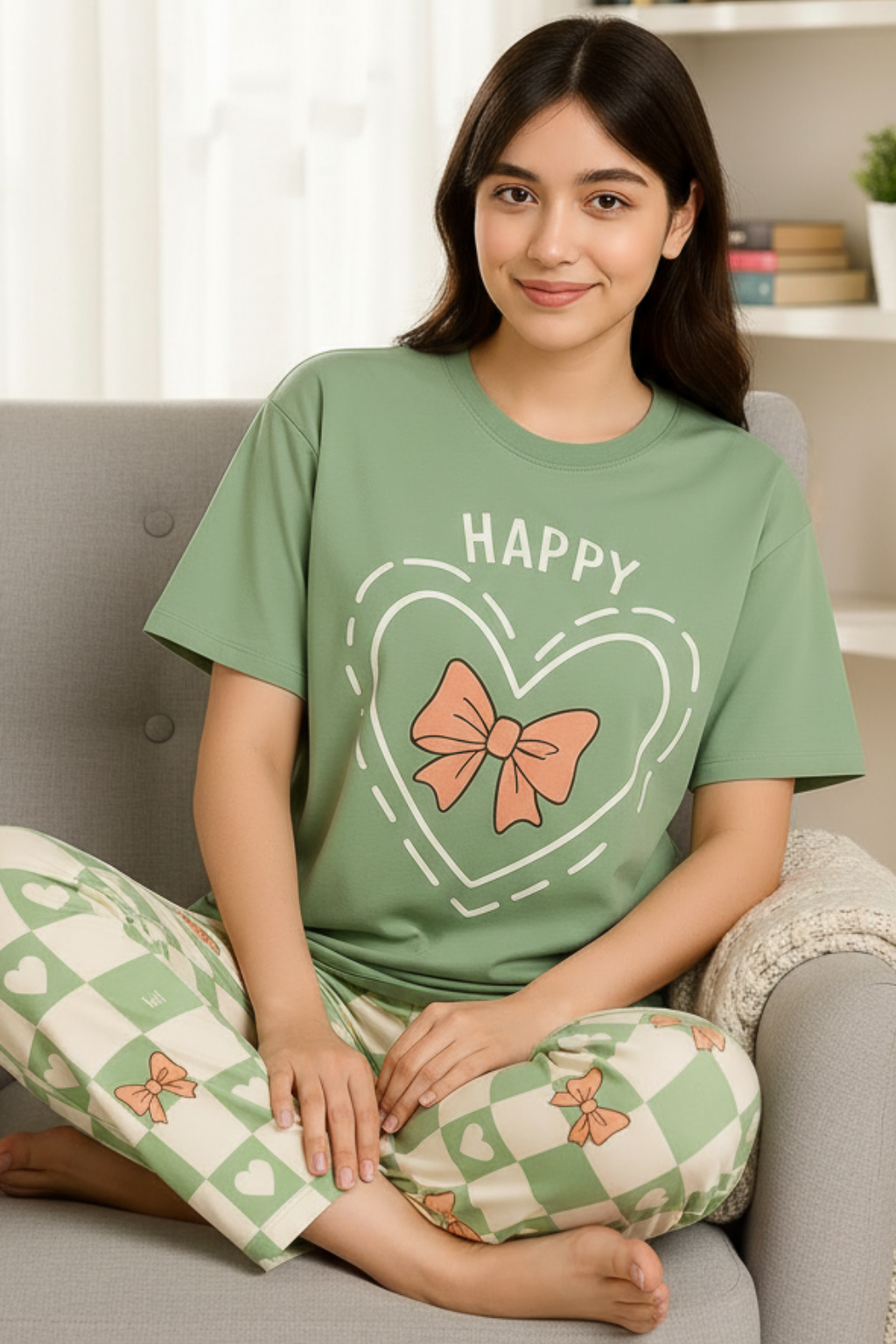 Olive Green Printed Night Suit  6 sold in last 25 hours