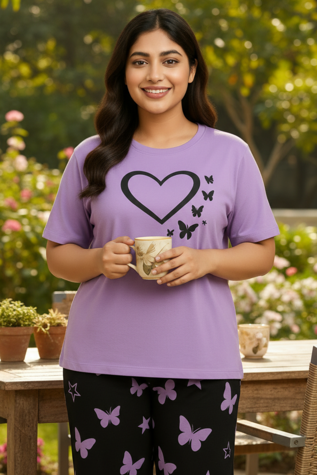 Purple Heart & Butterfly PJs SET