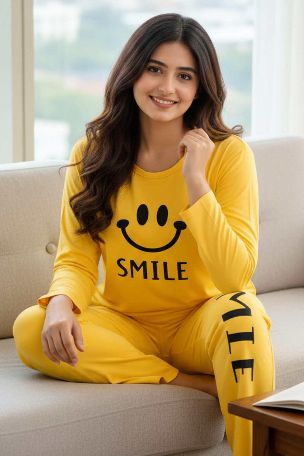 Smile Forever Printed Night Suit