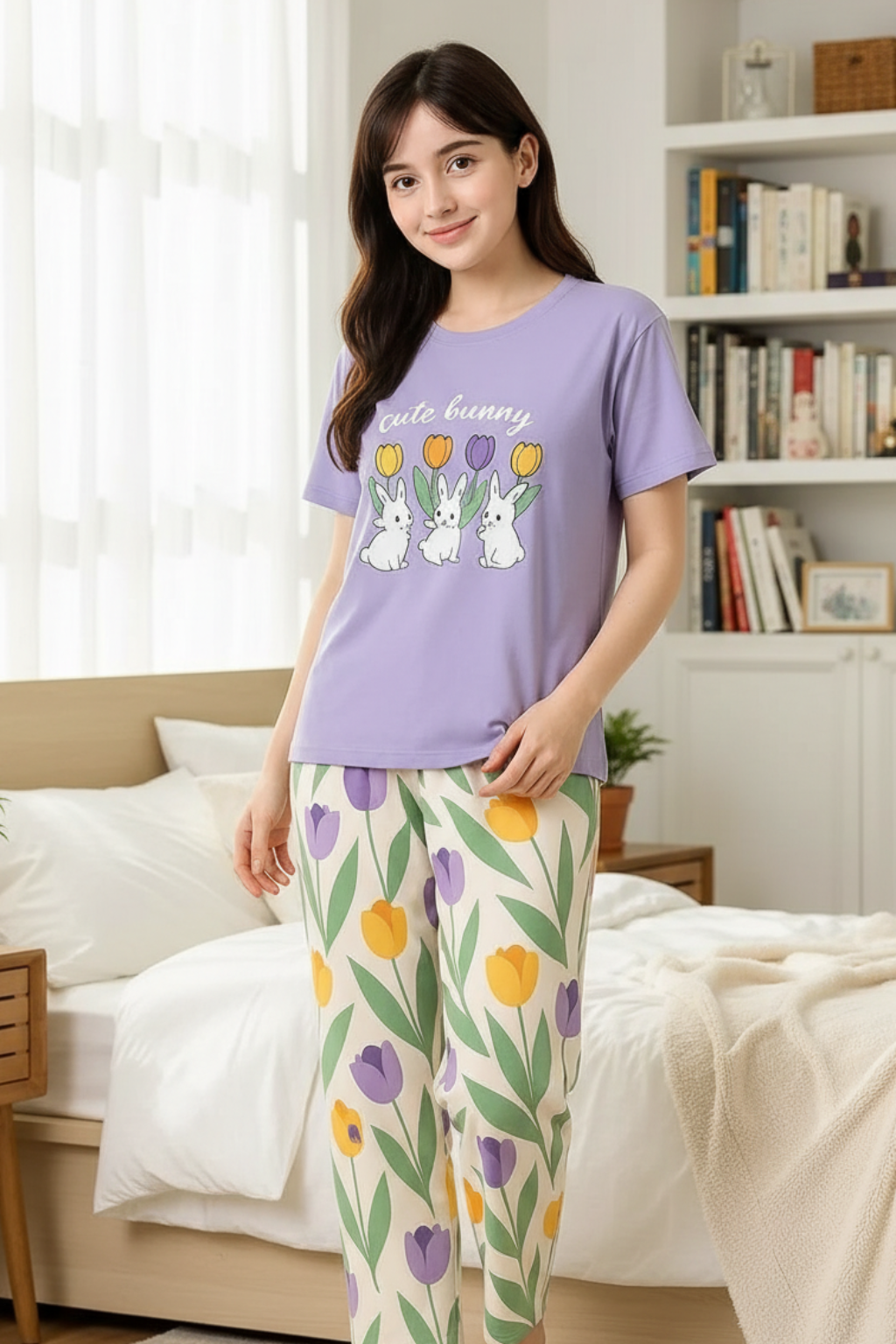 Cute Bunny Printed Night Suit
