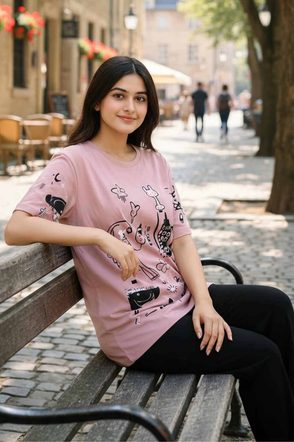 Pink Planet Music With Black PJs SET