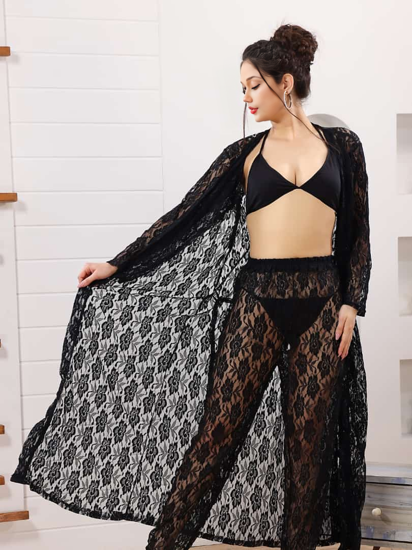 4 Piece Net Nighty Set