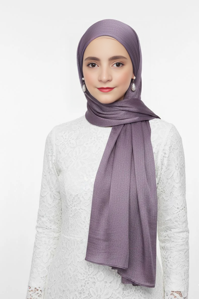 Crinkle Silk Hijab Lavender